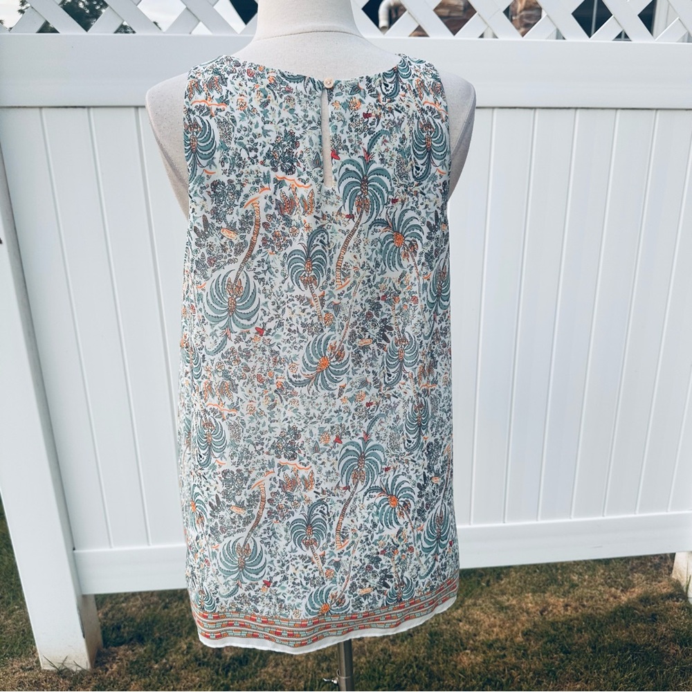 Max Studio Sleeveless Top w/Fun Tropical Palm Tree Design - Picture 8 of 14